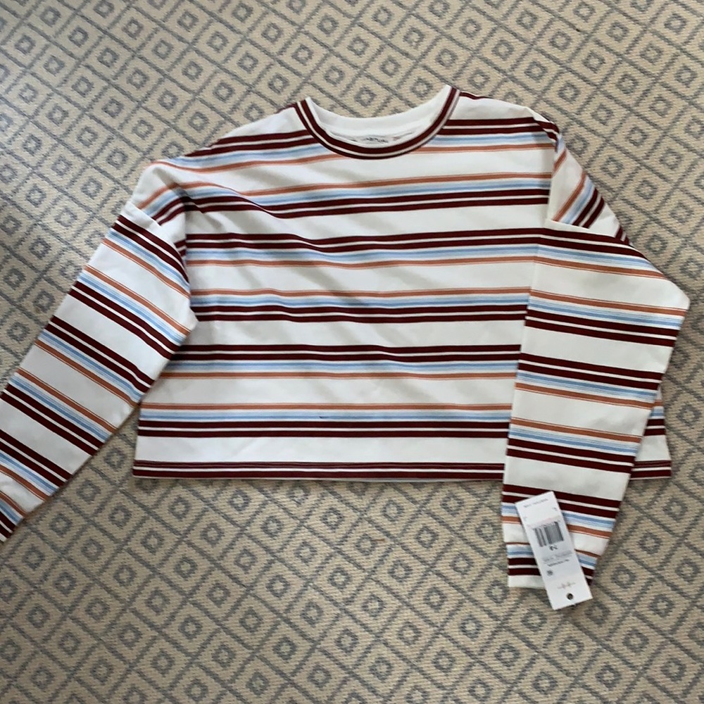Girls 7/8 crop striped shirt Size 7/8 NWT habitual